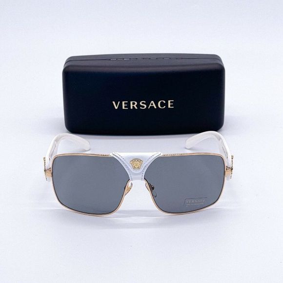 Versace White Shield Unisex Sunglasses! NEW main image 9